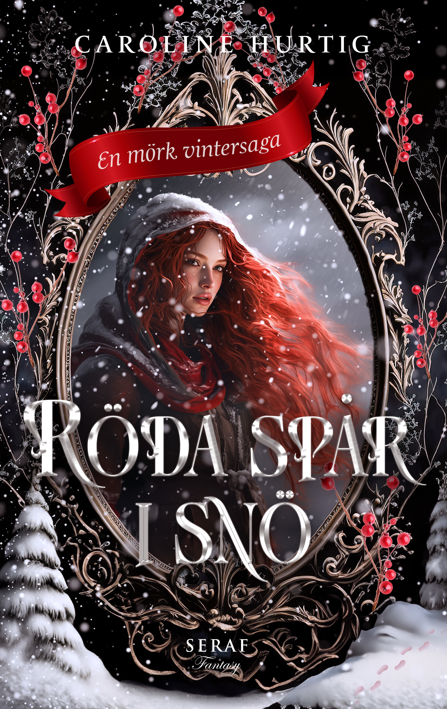 Röda spår i snö Röda spår i snö